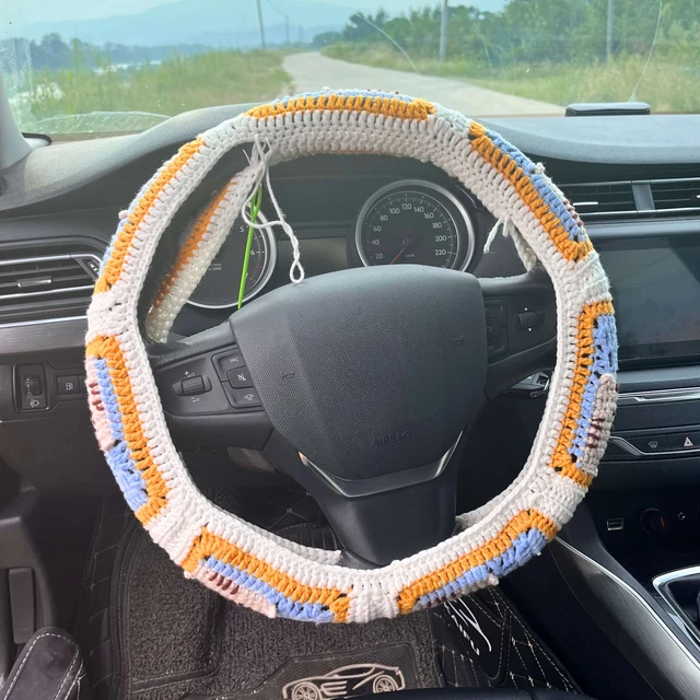 crochet a steering wheel cover